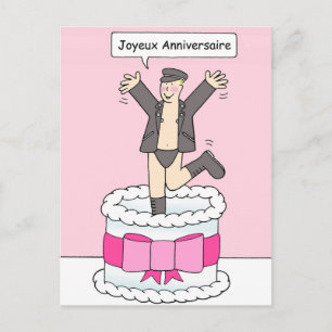 Cartão Postal Joyeux Anniversaire Gay Home Birthday Humor.