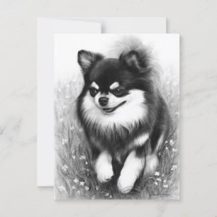 Cartão Postal Joyful Chihuahua em Pintado na Mão de Sangue