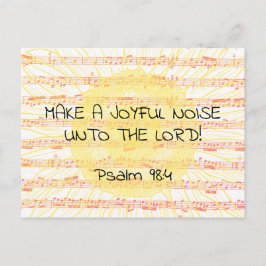 Cartão Postal  Joyful Noise Psalm 98:4 Christian Scripture Verse