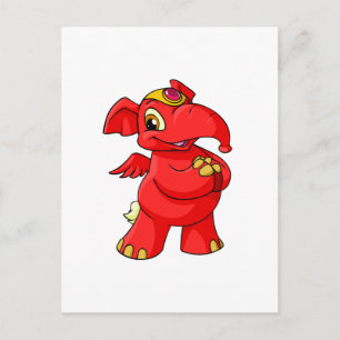 Cartão Postal Joyful Red Elephante