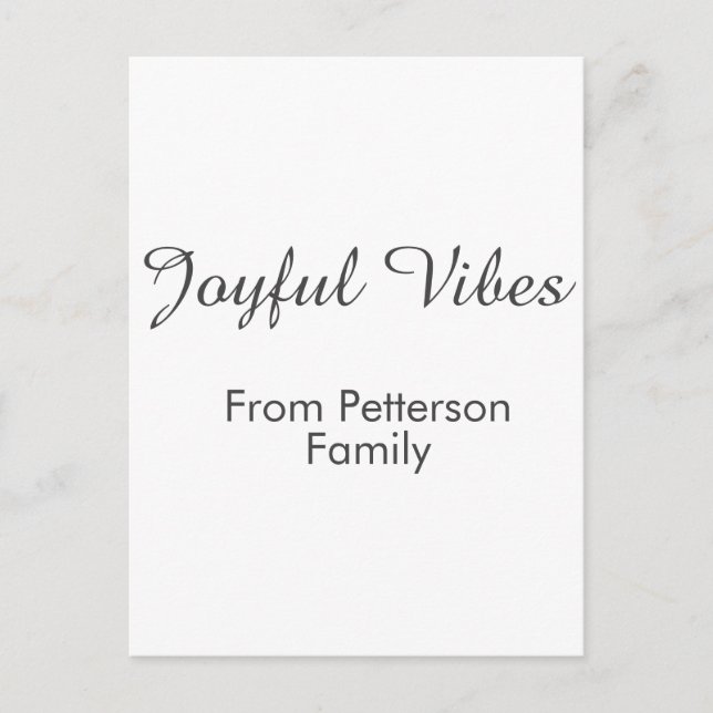 Cartão Postal Joyful Vibes red Christmas add family name date  (Frente)