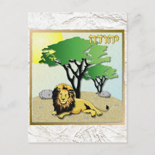 Cartão Postal Judaica 12 Tribos Israel Judá