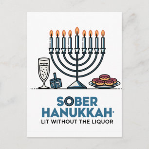 Cartão Postal Judeu Sobrio Lit do Hanukkah Sem o Licor Judaico 