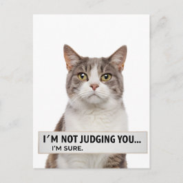 Cartão Postal Judging Cat Sarcastic Quote Minimal Art