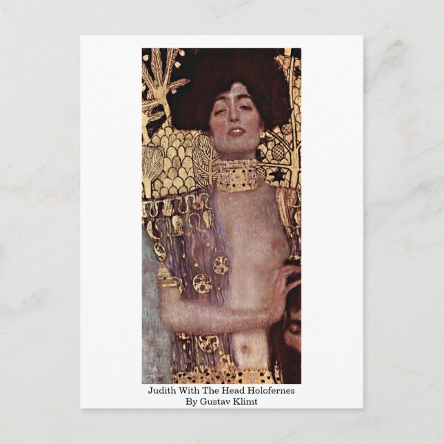 Cartão Postal Judite Com a Cabeça de Holofernes Por Gustav Klimt (Frente)
