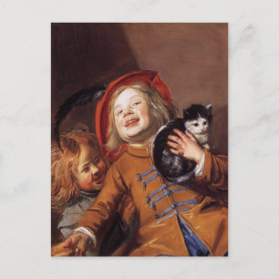 Cartão Postal Judith Leyster - Crianças Rindo com um Gato