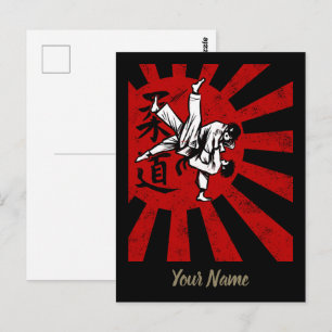 Cartão Postal Judo Martial Arts Japonês Vintage - Design