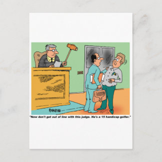 Cartão Postal Juiz Holds Long Handled Gavel