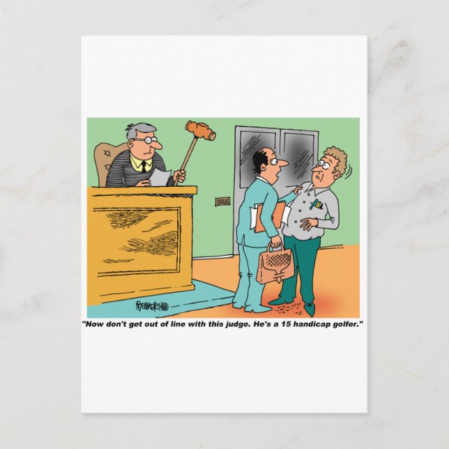 Cartão Postal Juiz Holds Long Handled Gavel (Frente)