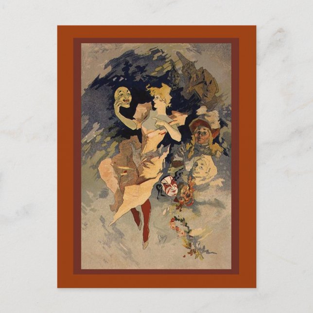 Cartão Postal Jules Cheret 'La Danse' 1891 (Frente)