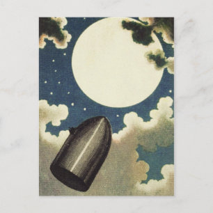 Cartão Postal Jules Verne da Terra à Lua (1865)