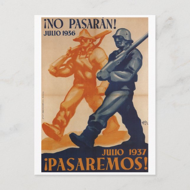 Cartão Postal Julho, 1937. Nós vamos passar Cartaz de Propaganda (Frente)
