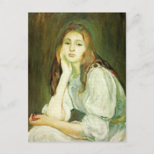 Cartão Postal Julia Daydreaming por Berthe Morisot Cartão-posta