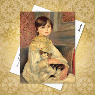 Cartão Postal Julie Manet Cat Pierre-Auguste Renoir