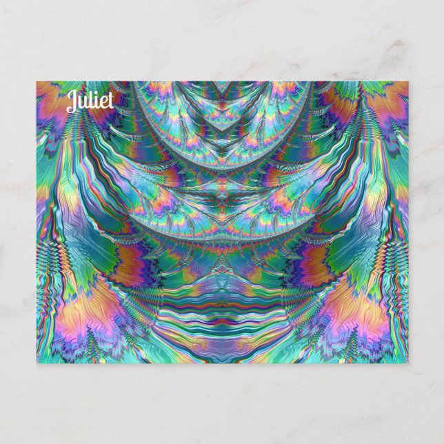 Cartão Postal JULIET ~ Pastéis de Ozono ~ Design Fractal 3D ~ (Frente)