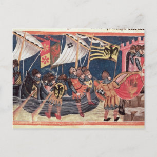 Cartão Postal Júlio César aterrisando na Inglaterra