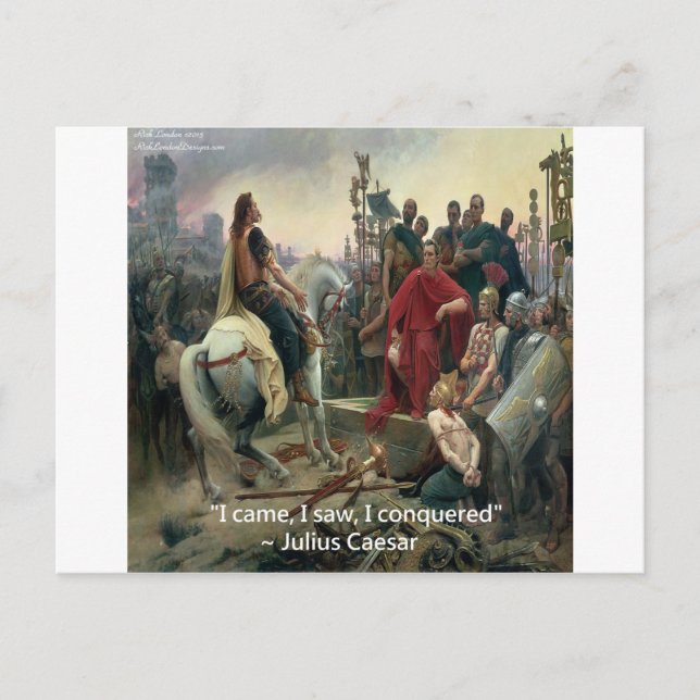 Cartão Postal Júlio César Eu Vim Eu Vi Eu Conquistei (Frente)