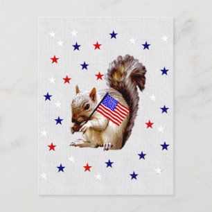 Cartão Postal July 4th Squirrel