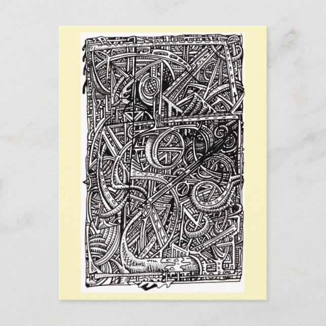 Cartão Postal Junção Dis, desenho de tinta (Frente)