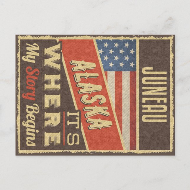 Cartão Postal Juneau Alaska (Frente)