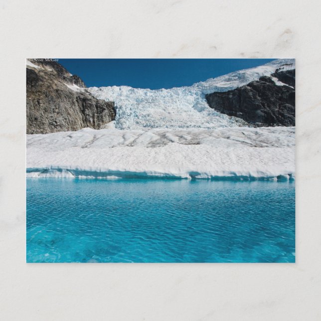 Cartão Postal Juneau Icefield Icefall e o lago super glacial (Frente)