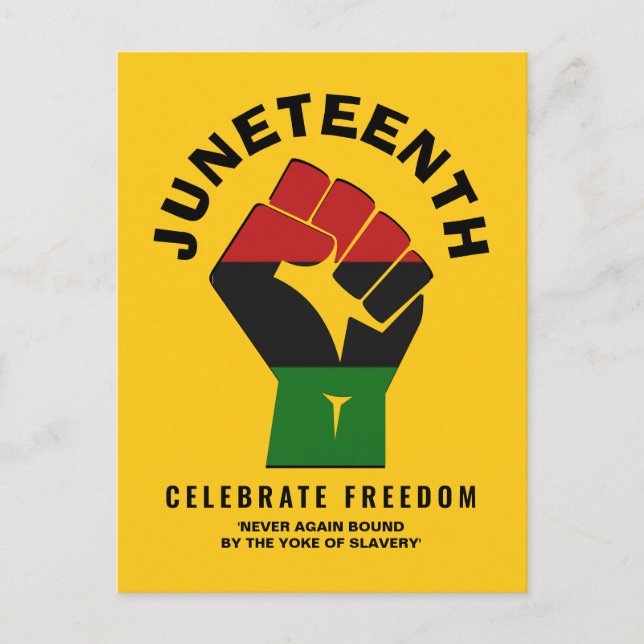 Cartão Postal JUNETEENTH Celebra a Liberdade (Frente)
