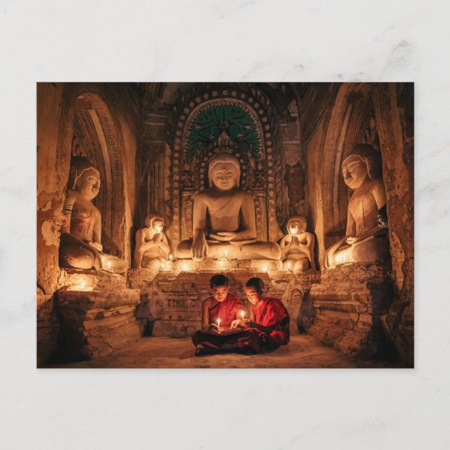 Cartão Postal Junger Mönch in den Tempeln von Bagan Postkarte (Frente)