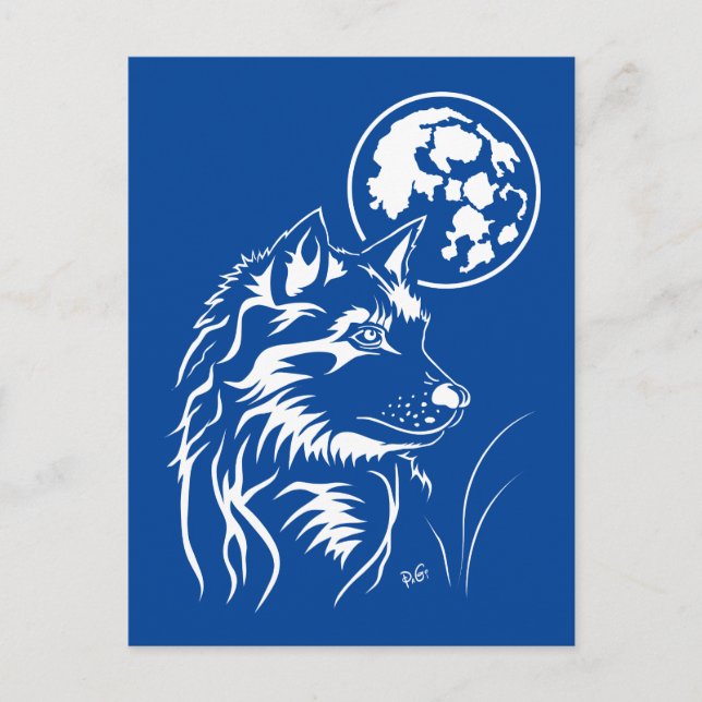 Cartão Postal junger träumender Wolf Postkarte (Frente)