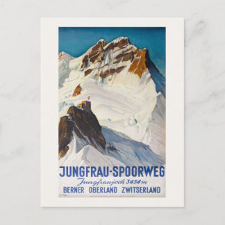 Cartão Postal Jungfrau-Spoorweg Poster vintage 1914