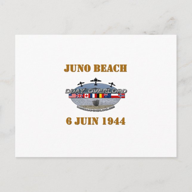 Cartão Postal Juno Beach 1944 Normandie (Frente)