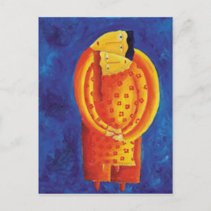 Cartão Postal Juntos com pintura acrílica de arte contemporânea