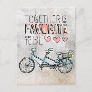 Cartão Postal Juntos É Nosso Lugar Favorito Para Ser Bike Azul