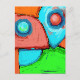 Cartão Postal Juntos, uma pintura digital abstrato original