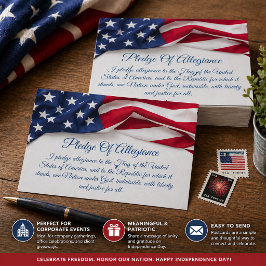 Cartão Postal Juramento de Lealdade Roteiro de Bandeira American