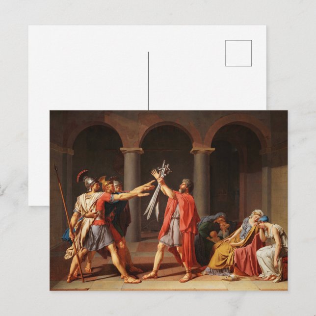 Cartão Postal Juramento do Horácio por Jacques-Louis David (Frente/Verso)