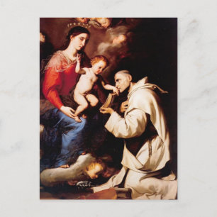 Cartão Postal Jusepe Ribera-Madonna com Filho e Rua Cristo Bruno
