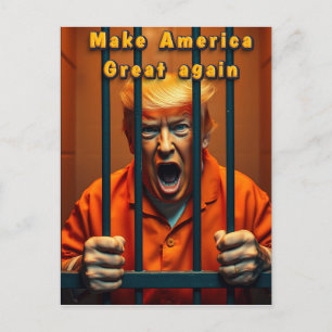 Cartão Postal Justiça MAGA Trump Support Kamala Walz Engraçado H