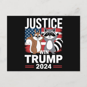 Cartão Postal Justiça Para Amendoim Vence Trump 2024