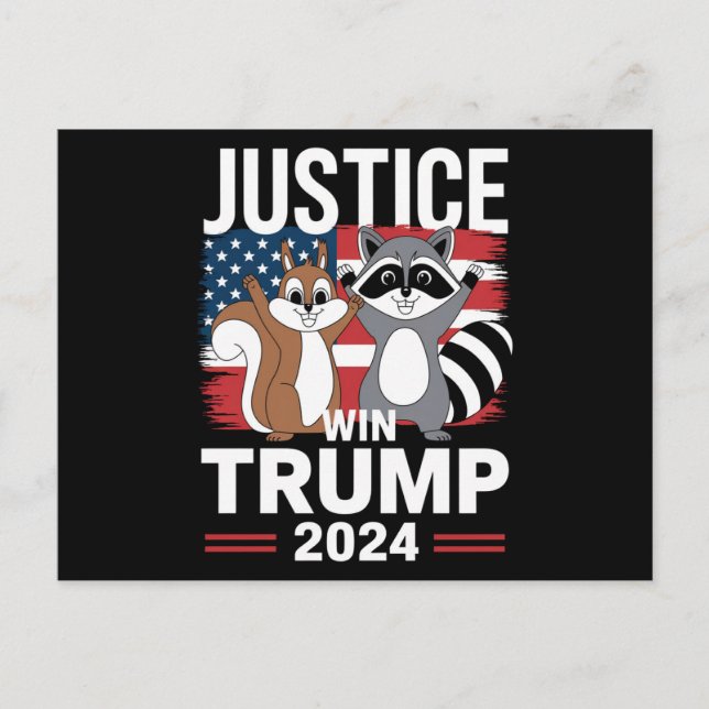 Cartão Postal Justice For Peanut Win Trump 2024 (Frente)