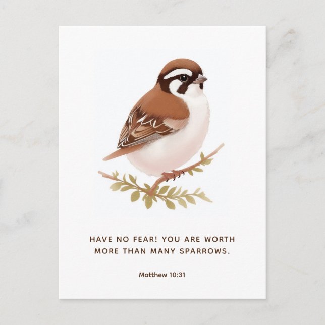 Cartão postal JW com Escritura, Mateus 10:3 (Frente)