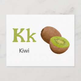 Cartão Postal K é para Kiwi - Placa Flash Alfabet