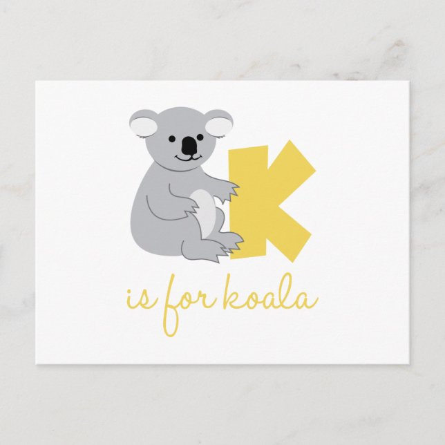 Cartão Postal K É Para Koala (Frente)