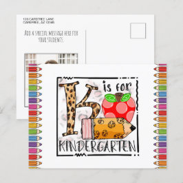 Cartão Postal K é para o Cartão-Postal de Fotografia do jardim d