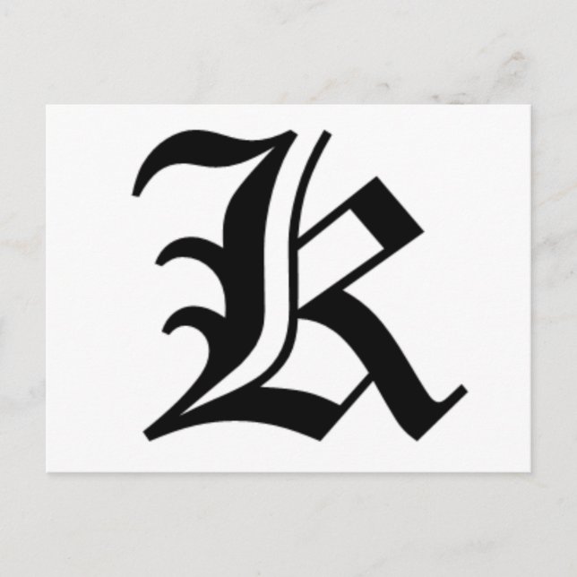 Cartão Postal K-text Antigo Inglês (Frente)