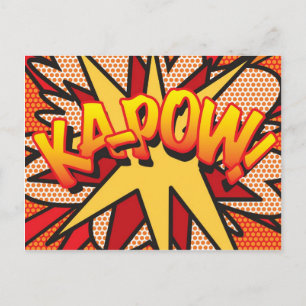 Cartão Postal KA-POW Diversão Arte Pop de Quadrinhos Retrô