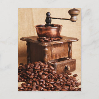 Cartão Postal Kaffeebohnen Kaffeemühle