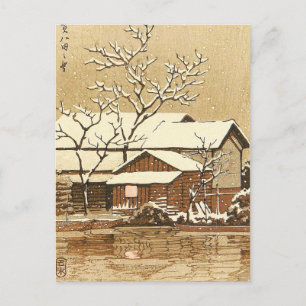 Cartão Postal Kaga na paisagem oriental japonesa do inverno em n