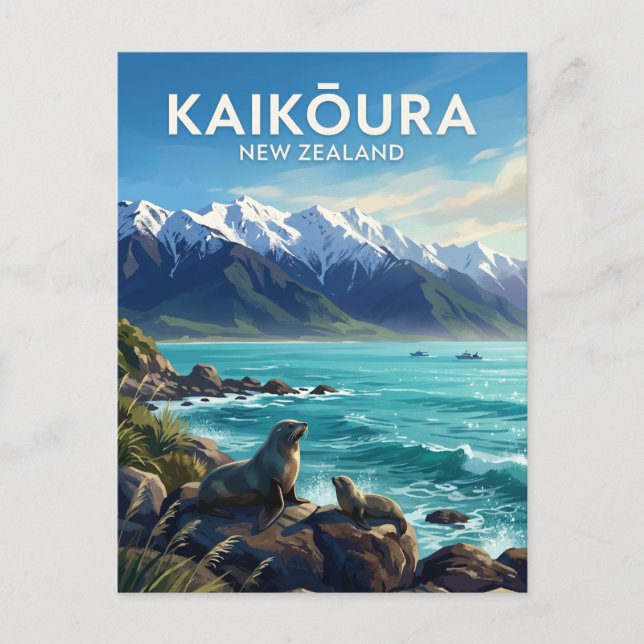 Cartão Postal Kaikōura Nova Zelândia (Frente)