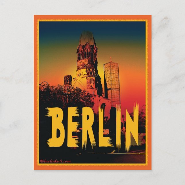 Cartão Postal Kaiser-Wilhelm-Gedächtniskirche em Berlim (Frente)