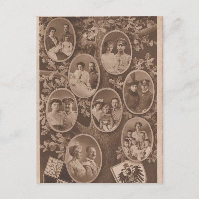 Cartão Postal KAISER WILHELM II com sua família #024D (Frente)